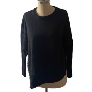AllSaints Nia Drape Oversized Sweater Black Women's Sz XS Sweatshirt Sweater